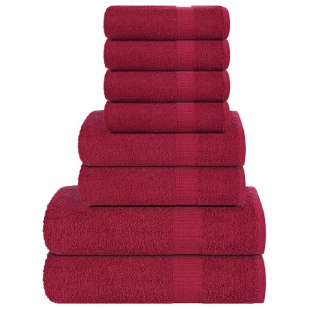 Juego de toallas 8 piezas 100% algodón burdeos 360 gsm de , Toallas de baño y manoplas - Ref: Foro24-137064, Precio: 35,44 €,...