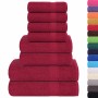 Juego de toallas 8 piezas 100% algodón burdeos 360 gsm de , Toallas de baño y manoplas - Ref: Foro24-137064, Precio: 35,44 €,...
