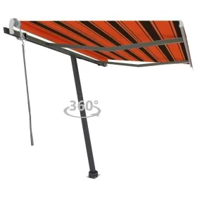 Toldo de pie retráctil manual naranja y marrón 350x250 cm de vidaXL, Toldos - Ref: Foro24-3069720, Precio: 352,11 €, Descuent...