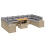Set de sofás de jardín 11pzas con cojines ratán sintético beige en Conjuntos de jardín | Comprar online en Foru.es