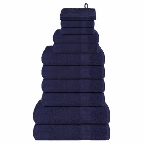 Juego de toallas 12 piezas 100% algodón azul marino 360 gsm de , Toallas de baño y manoplas - Ref: Foro24-137100, Precio: 47,...