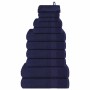 Juego de toallas 12 piezas 100% algodón azul marino 360 gsm de , Toallas de baño y manoplas - Ref: Foro24-137100, Precio: 47,...