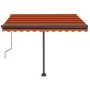 Toldo de pie retráctil manual naranja y marrón 350x250 cm de vidaXL, Toldos - Ref: Foro24-3069720, Precio: 352,11 €, Descuent...
