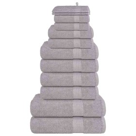 Juego de toallas 12 piezas 100% algodón gris 360 gsm de , Toallas de baño y manoplas - Ref: Foro24-137102, Precio: 48,13 €, D...