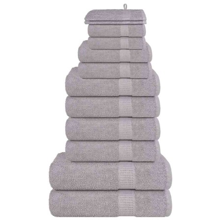 Juego de toallas 12 piezas 100% algodón gris 360 gsm de , Toallas de baño y manoplas - Ref: Foro24-137102, Precio: 48,13 €, D...