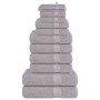 Juego de toallas 12 piezas 100% algodón gris 360 gsm de , Toallas de baño y manoplas - Ref: Foro24-137102, Precio: 48,13 €, D...