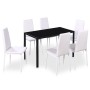 Juego de mesa de comedor de 7 piezas en blanco y negro de , muebles para cocinas y comedores - Ref: Foro24-281913, Precio: 23...