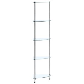 Estantería 5 niveles cristal templado transparente 30x30x130 cm en Librerías y estanterías | Comprar online en Foru.es