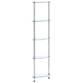Estantería 5 niveles cristal templado transparente 30x30x130 cm en Librerías y estanterías | Comprar online en Foru.es