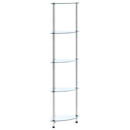 Estantería 5 niveles cristal templado transparente 30x30x130 cm en Librerías y estanterías | Comprar online en Foru.es