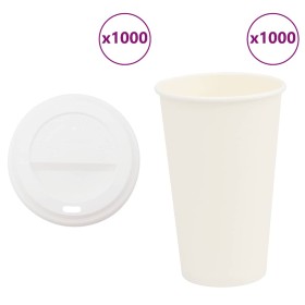 Vasos de café de papel con tapa 1000 uds 16oz 400ml de , Vasos desechables - Ref: Foro24-3325218, Precio: 147,60 €, Descuento: %