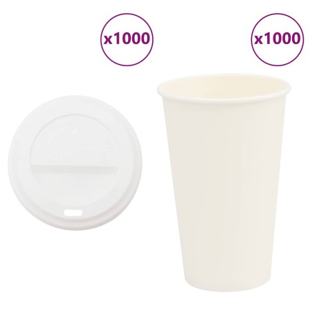 Vasos de café de papel con tapa 1000 uds 16oz 400ml de , Vasos desechables - Ref: Foro24-3325218, Precio: 147,60 €, Descuento: %
