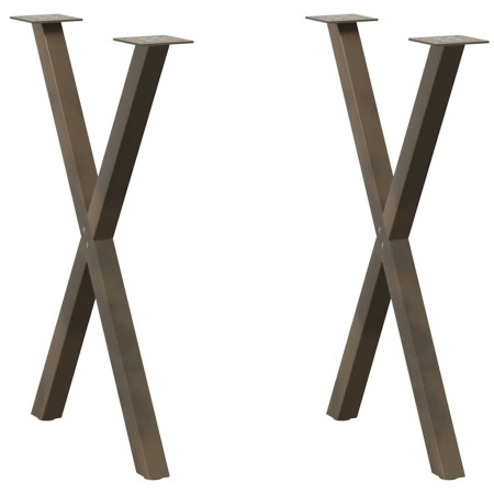 Patas para mesa comedor forma X 2uds acero natural 50x(72-73)cm de , Patas para mesas - Ref: Foro24-4012911, Precio: 61,88 €,...