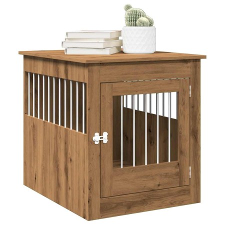 Jaula para perros mueble madera contrachapada roble artesanal de , Casetas para perros - Ref: Foro24-857646, Precio: 99,68 €,...