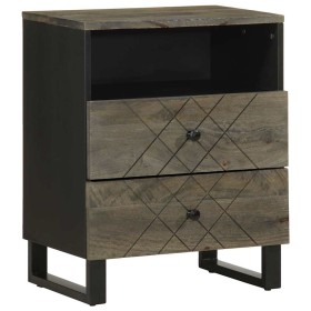 Mesilla de noche negra 50x33x62 cm madera maciza mango de , Mesitas de noche - Ref: Foro24-4017694, Precio: 86,07 €, Descuent...