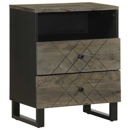 Mesilla de noche negra 50x33x62 cm madera maciza mango de , Mesitas de noche - Ref: Foro24-4017694, Precio: 86,07 €, Descuent...
