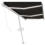 Toldo retráctil manual con LED gris antracita 600x350 cm de vidaXL, Toldos - Ref: Foro24-3069684, Precio: 863,11 €, Descuento: %