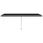 Toldo retráctil manual con LED gris antracita 600x350 cm de vidaXL, Toldos - Ref: Foro24-3069684, Precio: 863,11 €, Descuento: %