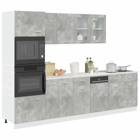Set muebles de baño 7 piezas “Lyon” gris hormigón de , Muebles de baño - Ref: Foro24-3324856, Precio: 647,29 €, Descuento: %
