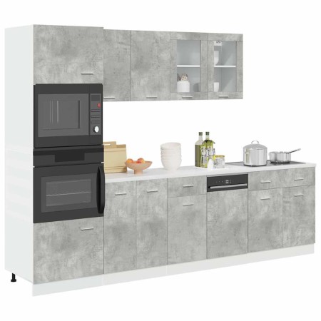 Set muebles de baño 7 piezas “Lyon” gris hormigón de , Muebles de baño - Ref: Foro24-3324856, Precio: 647,29 €, Descuento: %
