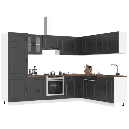 Mueble de cocina Kalmar negra 14 piezas madera contrachapada de , Armarios de cocina - Ref: Foro24-3314972, Precio: 1,00 €, D...