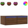 Mueble de TV con luces LED roble marrón 75x35,5x25 cm de , Muebles TV - Ref: Foro24-860235, Precio: 72,35 €, Descuento: %