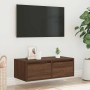 Mueble de TV con luces LED roble marrón 75x35,5x25 cm de , Muebles TV - Ref: Foro24-860235, Precio: 72,35 €, Descuento: %