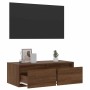 Mueble de TV con luces LED roble marrón 75x35,5x25 cm de , Muebles TV - Ref: Foro24-860235, Precio: 72,35 €, Descuento: %
