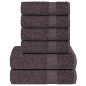 Juego de toallas 6 piezas 100% algodón antracita 360 gsm de , Toallas de baño y manoplas - Ref: Foro24-137079, Precio: 35,77 ...