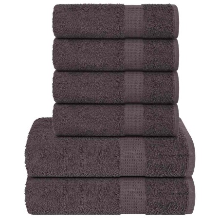 Juego de toallas 6 piezas 100% algodón antracita 360 gsm de , Toallas de baño y manoplas - Ref: Foro24-137079, Precio: 35,77 ...