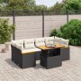 Set de comedor de jardín 7 pzas y cojines ratán sintético negro en Conjuntos de jardín | Comprar online en Foru.es