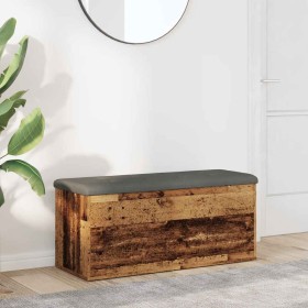 Banco almacenaje madera de ingeniería madera vieja 102x42x45 cm de , Bancos para recibidores y almacenamiento - Ref: Foro24-8...
