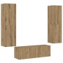 Muebles de TV de pared 3 uds madera ingeniería roble artesanal de , Muebles TV - Ref: Foro24-3328966, Precio: 188,70 €, Descu...