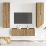Muebles de TV de pared 3 uds madera ingeniería roble artesanal de , Muebles TV - Ref: Foro24-3328966, Precio: 188,70 €, Descu...
