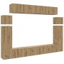 Mueble para TV de pared madera contrachapada artesanal 8 piezas de , Muebles TV - Ref: Foro24-3329012, Precio: 415,07 €, Desc...