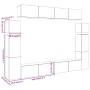 Mueble para TV de pared madera contrachapada artesanal 8 piezas de , Muebles TV - Ref: Foro24-3329012, Precio: 415,07 €, Desc...