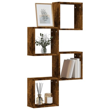 Estantes cubo de pared 4 unidades roble ahumado 30x15x30 cm de , Estantes y estanterías - Ref: Foro24-815880, Precio: 34,93 €...