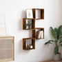 Estantes cubo de pared 4 unidades roble ahumado 30x15x30 cm de , Estantes y estanterías - Ref: Foro24-815880, Precio: 34,93 €...