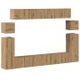 Mueble para TV de pared madera contrachapada artesanal 8 piezas de , Muebles TV - Ref: Foro24-3329148, Precio: 388,30 €, Desc...