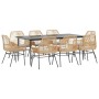 Juego comedor jardín 9 pzas cojines ratán sintético marrón de , Conjuntos de jardín - Ref: Foro24-3334477, Precio: 715,42 €, ...
