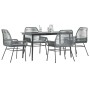 Juego comedor jardín 5 pzas cojines ratán sintético vidrio gris de , Conjuntos de jardín - Ref: Foro24-3334480, Precio: 355,7...