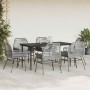 Juego comedor jardín 7 pzas cojines ratán sintético vidrio gris de , Conjuntos de jardín - Ref: Foro24-3334482, Precio: 490,0...