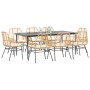 Juego comedor jardín 9 pzas cojines ratán sintético marrón de , Conjuntos de jardín - Ref: Foro24-3334463, Precio: 676,08 €, ...