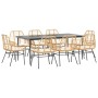 Juego comedor jardín 9 pzas cojines ratán sintético marrón de , Conjuntos de jardín - Ref: Foro24-3334463, Precio: 676,08 €, ...