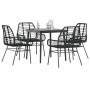 Juego de comedor jardín 5 piezas ratán sintético vidrio negro de , Conjuntos de jardín - Ref: Foro24-3334437, Precio: 329,40 ...