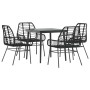 Juego de comedor jardín 5 piezas ratán sintético vidrio negro de , Conjuntos de jardín - Ref: Foro24-3334437, Precio: 329,40 ...