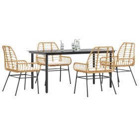 Juego de comedor jardín 5 piezas cojines ratán sintético marrón de , Conjuntos de jardín - Ref: Foro24-3334558, Precio: 368,8...