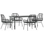 Juego de comedor jardín 5 piezas cojines ratán sintético negro de , Conjuntos de jardín - Ref: Foro24-3334551, Precio: 381,07...