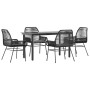 Juego de comedor jardín 5 piezas cojines ratán sintético negro de , Conjuntos de jardín - Ref: Foro24-3334564, Precio: 377,46...