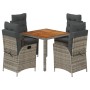 Set comedor de jardín 5 piezas con cojines ratán sintético gris de , Conjuntos de jardín - Ref: Foro24-3213105, Precio: 639,4...